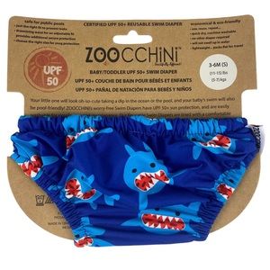 NWT Zoocchini Reusable Swim Shark Diaper Size S (3-6M)